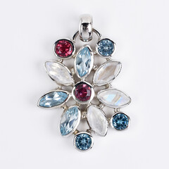 White Labradorite Silver Pendant