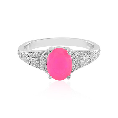 Pink Ethiopian Opal Silver Ring