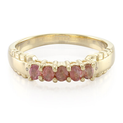 10K Unheated Padparadscha Sapphire Gold Ring