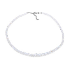 Rainbow Moonstone Silver Necklace