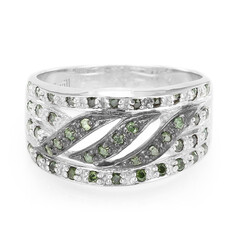 Fancy Diamond Silver Ring