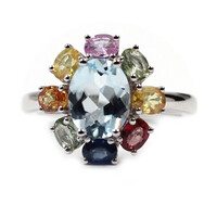Sky Blue Topaz Silver Ring