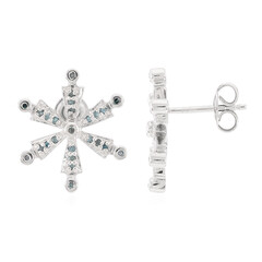 Fancy Diamond Silver Earrings