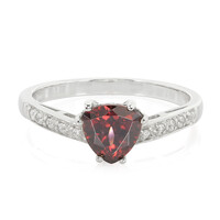 Red Zircon Silver Ring