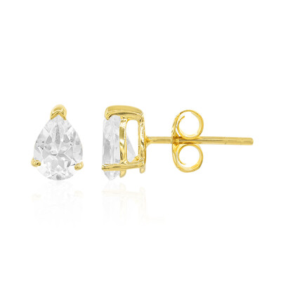 White Topaz Silver Earrings