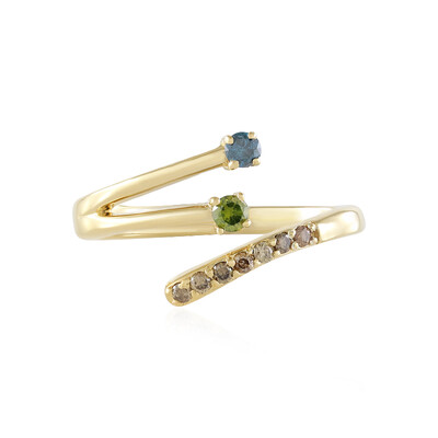 I2 Blue Diamond Silver Ring