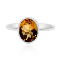 Cognac Scapolite Silver Ring
