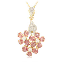 18K Unheated Padparadscha Sapphire Gold Necklace (AMAYANI)