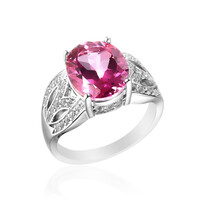 Pink Topaz Silver Ring