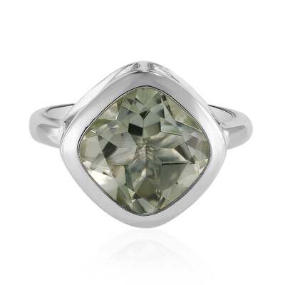Green Amethyst Silver Ring (MONOSONO COLLECTION)