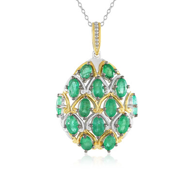 Zambian Emerald Silver Necklace (Gems en Vogue)