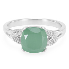 Green Chalcedony Silver Ring