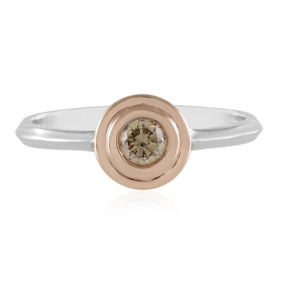 9K SI2 Champagne Diamond Gold Ring