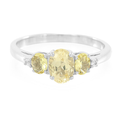 Yellow Beryl Silver Ring