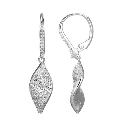 White Topaz Silver Earrings