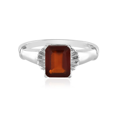 Hessonite Garnet Silver Ring