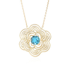 9K Swiss Blue Topaz Gold Necklace (Ornaments by de Melo)
