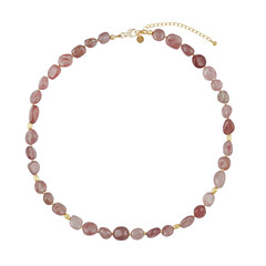Strawberry Quartz Silver Necklace