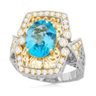 Swiss Blue Topaz Silver Ring (Dallas Prince Designs)