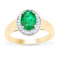 14K AAA Zambian Emerald Gold Ring