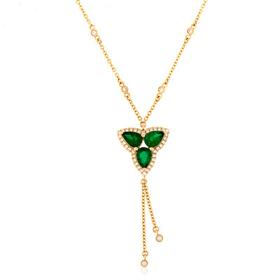 14K Muzo Colombian Emerald Gold Necklace (de Melo)