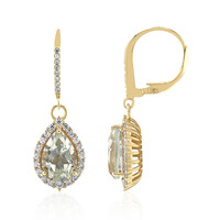 Green Amethyst Silver Earrings