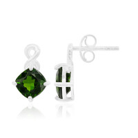 Russian Diopside Silver Earrings