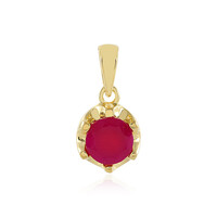 Raspberry Chalcedony Silver Pendant