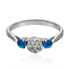 Neon Blue Apatite Silver Ring