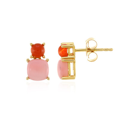 Pink Opal Silver Earrings