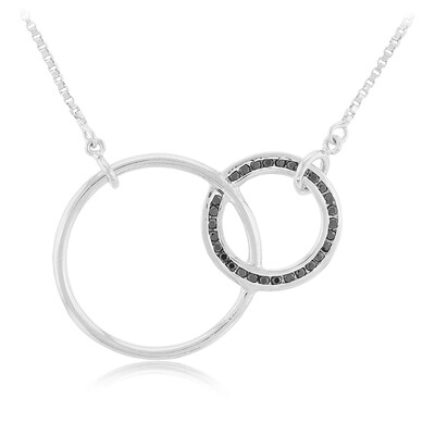 Black Spinel Silver Necklace