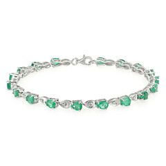 Zambian Emerald Silver Bracelet