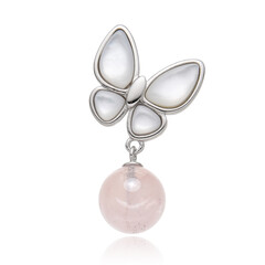Rose Quartz Silver Pendant