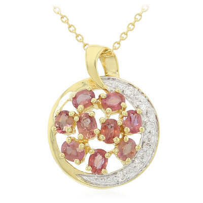 18K Unheated Padparadscha Sapphire Gold Necklace (AMAYANI)