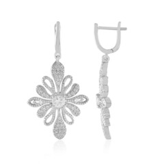 White Sapphire Silver Earrings