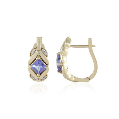 9K AAA Tanzanite Gold Earrings (de Melo)