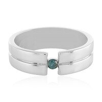I3 Blue Diamond Silver Ring