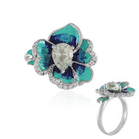 Green Amethyst Silver Ring