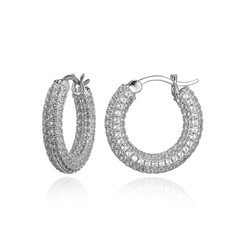 White Topaz Silver Earrings