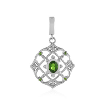 Russian Diopside Silver Pendant