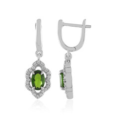 Russian Diopside Silver Earrings