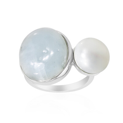 Rainbow Moonstone Silver Ring (MONOSONO COLLECTION)