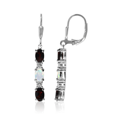 Garnet Silver Earrings