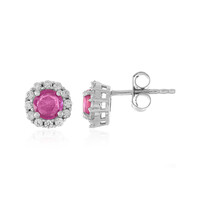 Madagascar Pink Sapphire Silver Earrings