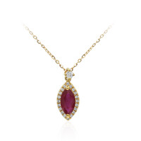 10K AAA Mozambique Ruby Gold Necklace