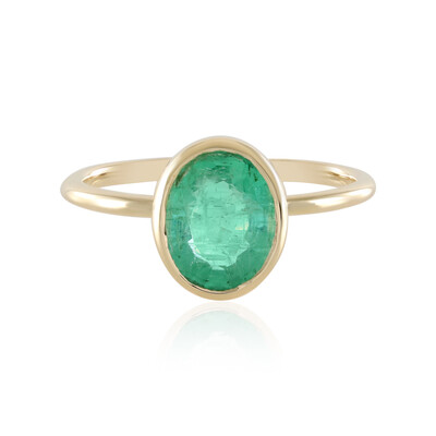 9K Russian Emerald Gold Ring