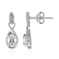 White Topaz Silver Earrings