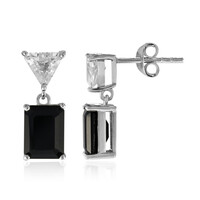 Black Spinel Silver Earrings