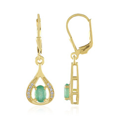 Russian Emerald Silver Earrings