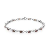 Red Zircon Silver Bracelet